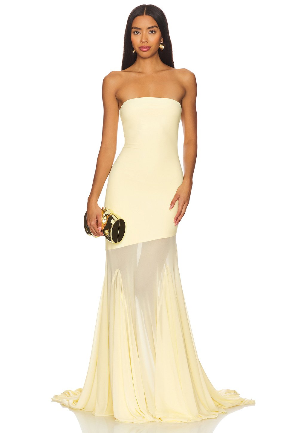Strapless Bodycon Mesh Dress For Women, Fitted, Solid Color, SoHo, BYMANYC New York.-5