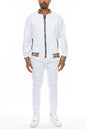 Checkered Detail Track Jacket Set-7