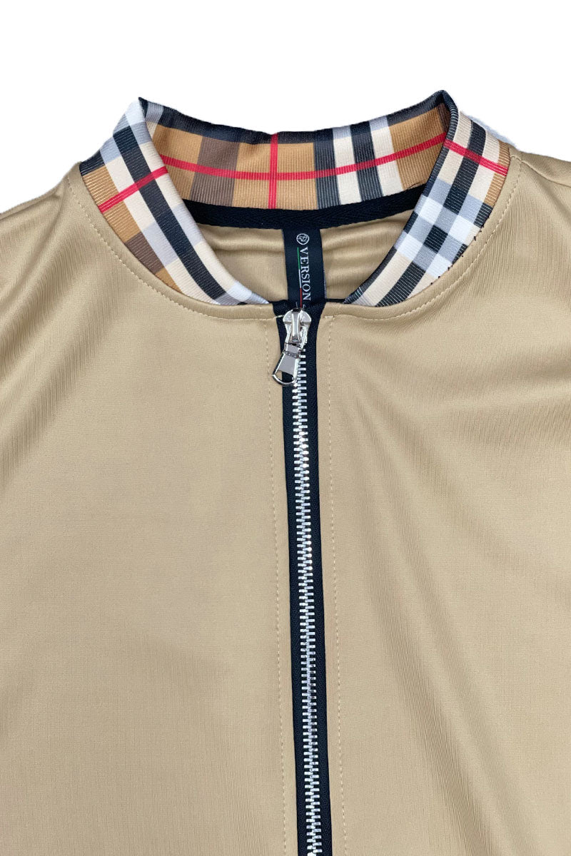 Checkered Detail Track Jacket Set-4