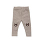 Baby Cartoon Bear Pattern Solid Color Or Striped Design Cotton Pants-1