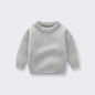 Baby Solid Color Handknit Design Quality Pullover Loose Sweater-4