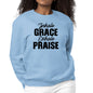 Womens Graphic Sweatshirt Inhale Grace Exhale Praise Black-5