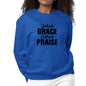 Womens Graphic Sweatshirt Inhale Grace Exhale Praise Black-2
